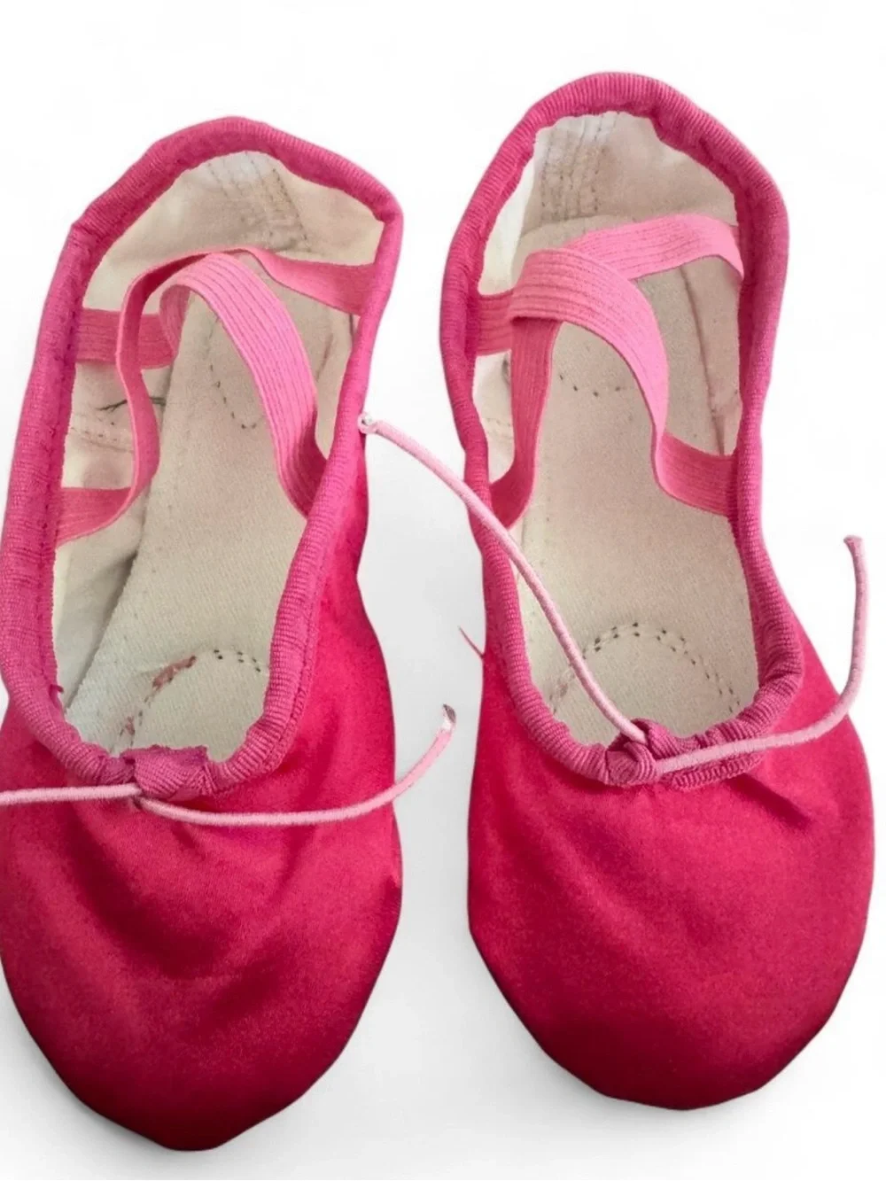 Girls' Pink Ballet Slippers with Elastic Strap